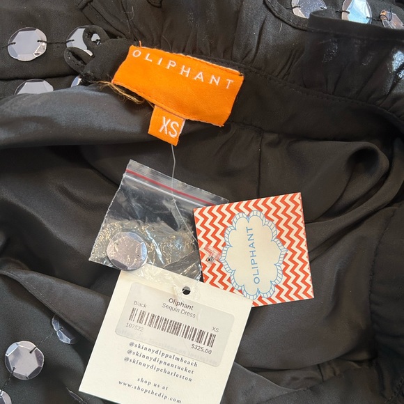 Oliphant Short Ruffle Tier Disco Mirrored Sequins Dress - Picture 6 of 6